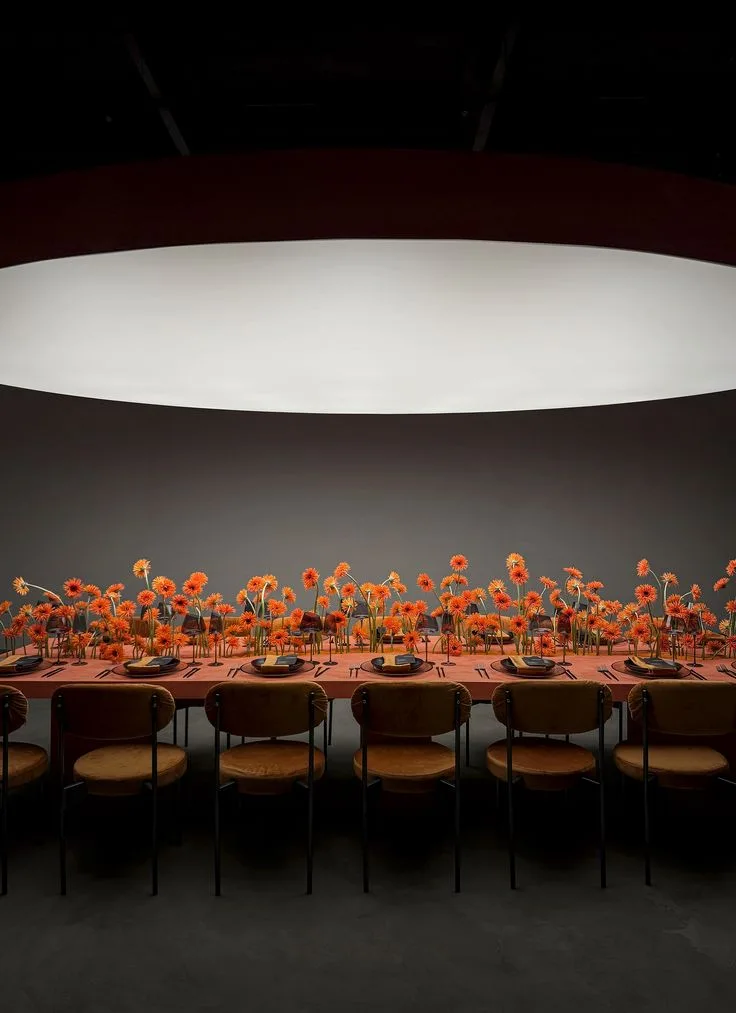 Modern banquet with architectural lighting